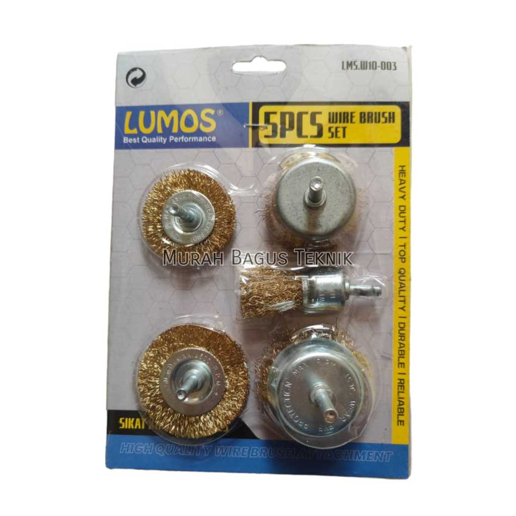 Mata Bor Sikat Kawat Mangkok Set 5 Pcs SIkat Bor Wire Brush Bor End Brush