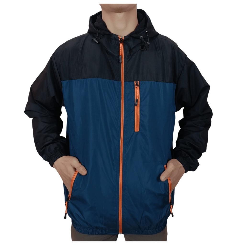 INDO - Jaket Parasut Offside Pria/Wanita | Parasut Olahraga Polos Distro Keren Hitam Petrol