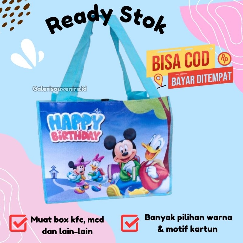 

Tas ulang tahun anak murah karakter kartun kado ultah bingkisan ulang tahun hadiah ulang tahun muat box kfc mcd