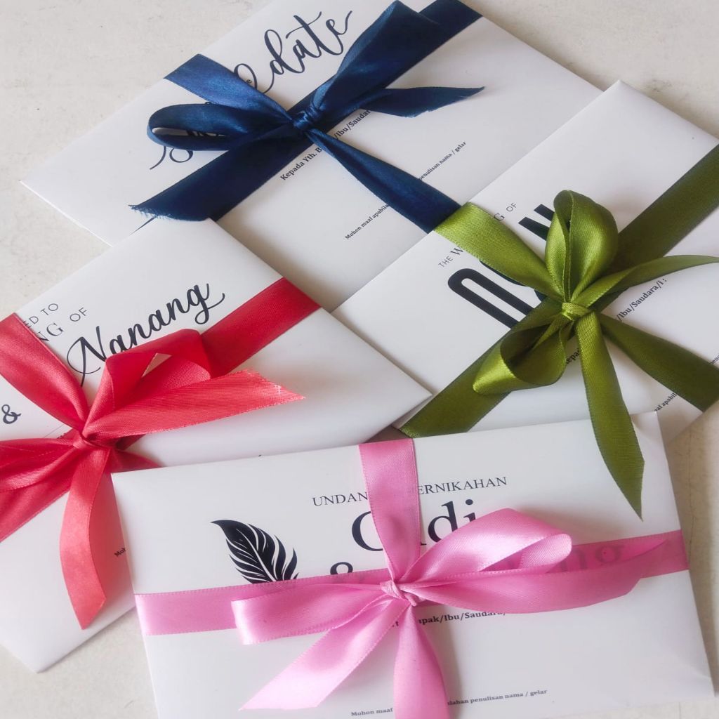 UNDANGAN PERNIKAHAN AMPLOP ART CARTON - UNDANGAN PERNIKAHAN AMPLOP PITA  - UNDANGAN AMPLOP BLACK WHI