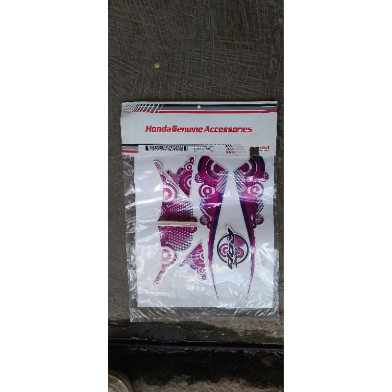 Lis Body-Sticker-Striping-Stripping-Stripe-Decal Honda BeAT POP eSP FI CW 2014-2015 Putih Pink Ungu 