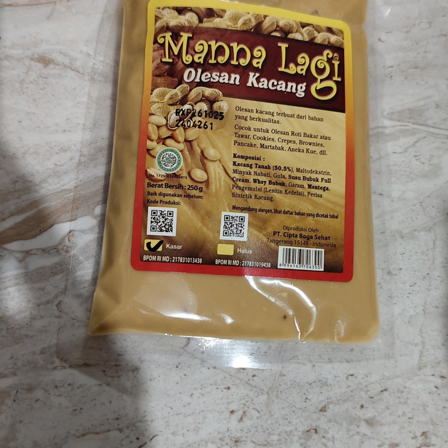 

Selai Kacang Kasar 250gr Manna Lagi Manalagi Peanut Butter Chunky