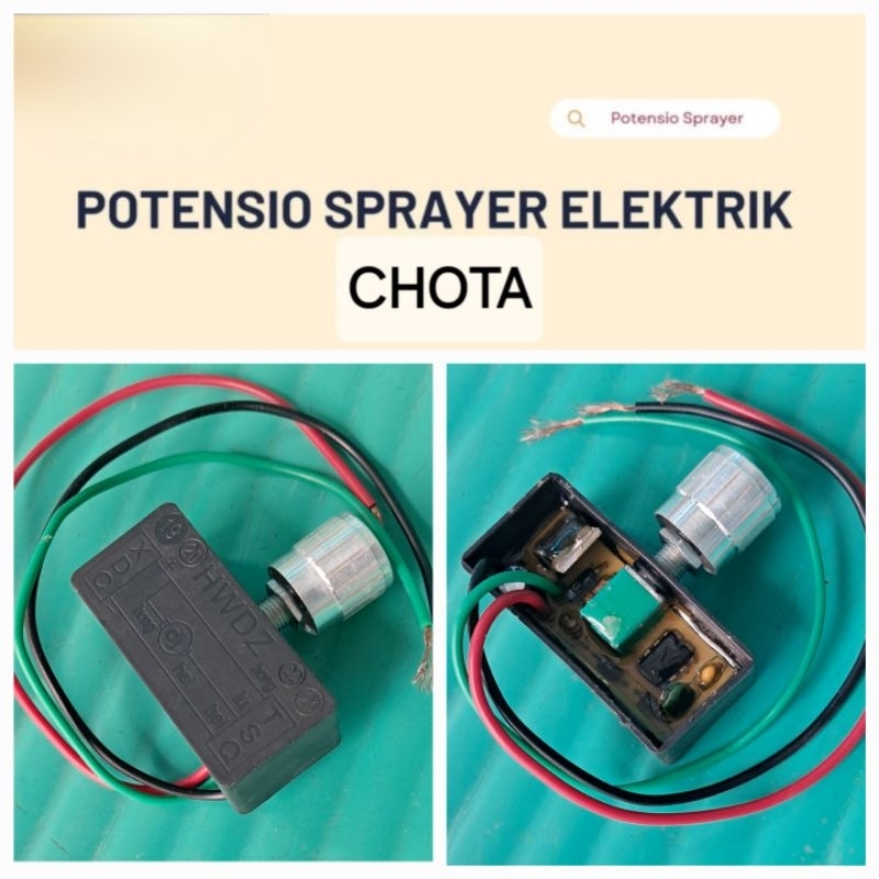 Potensio ORIGINAL Sprayer Elektrik CHOTA 12V HWDZ Bening regulator Volume Tangki Pompa Dimmer Pengat