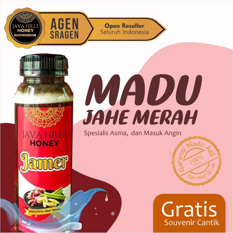

Madu Jamer Java Hills Honey Jahe Merah Botol 330GR