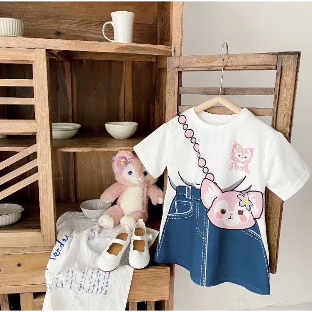 DRESS Baju Gaun Daster Anak Perempuan Nyaman Lengan Pendek Usia 1-7Tahun