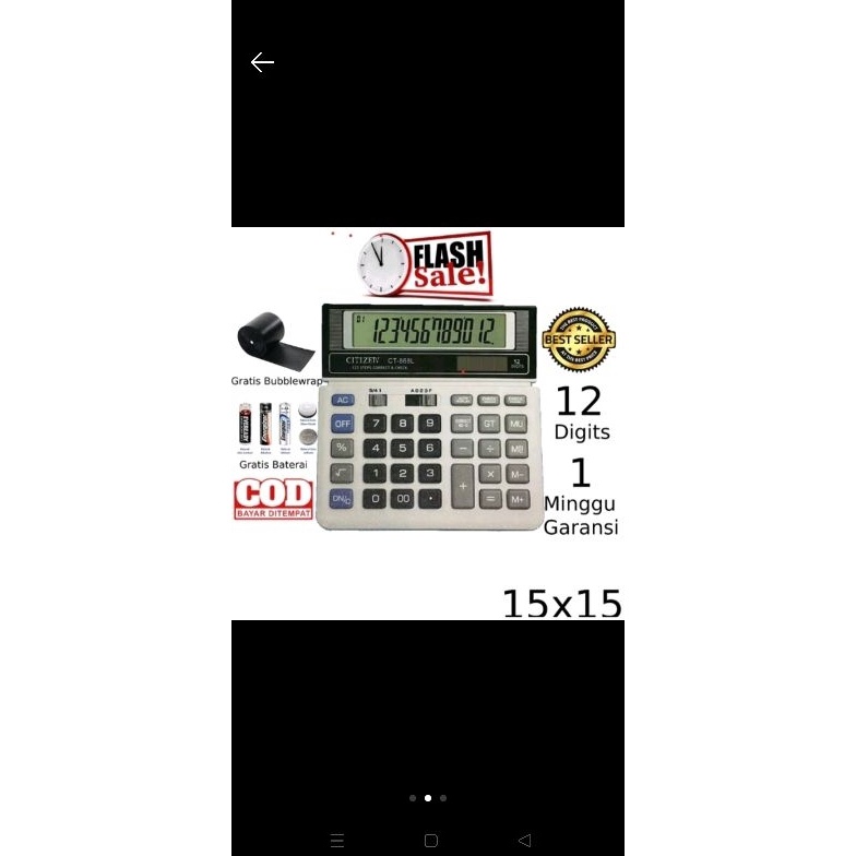 

KODE K87P Kalkulator Citizen tipe 868L 12digit2power energy112stepspremium quallity Kalkulator bisnisdagangwiraswasta