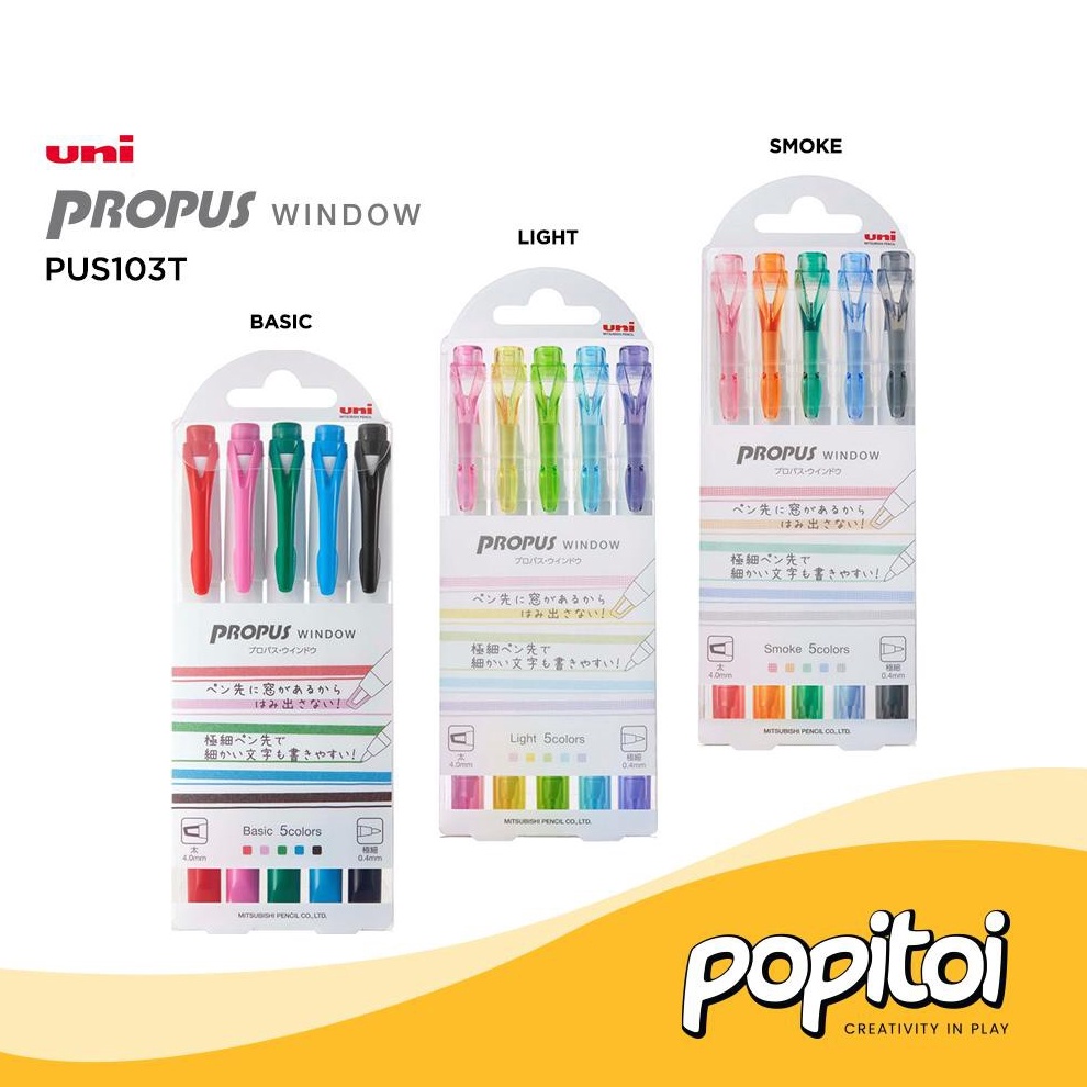 

KODE H64P UNI Propus Window Highlighter 5 Colors Set Basic Light Smoke