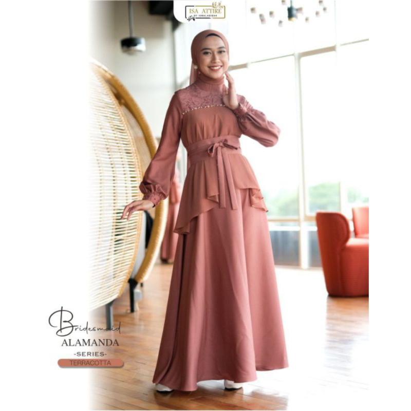 Dilovable.id | GAMIS KONDANGAN BRIDESMAID ALAMANDA BAJU LEBARAN GAMIS BROKAT BY. ISA ATTIRE