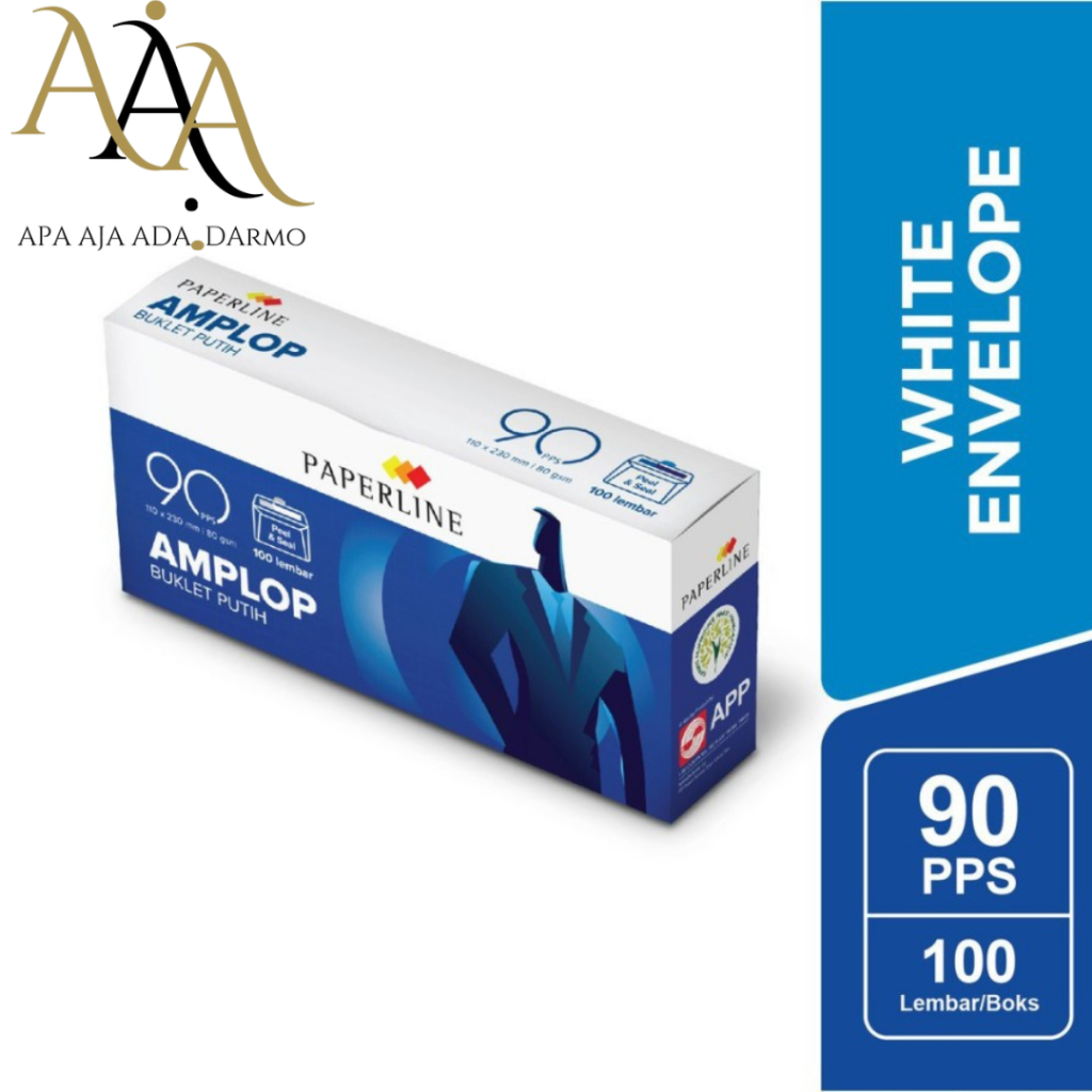 

AMPLOP PAPERLINE 90 PPS / Amplop Putih Polos Kabinet Cabinet Dengan Lem / Seal Pengaman