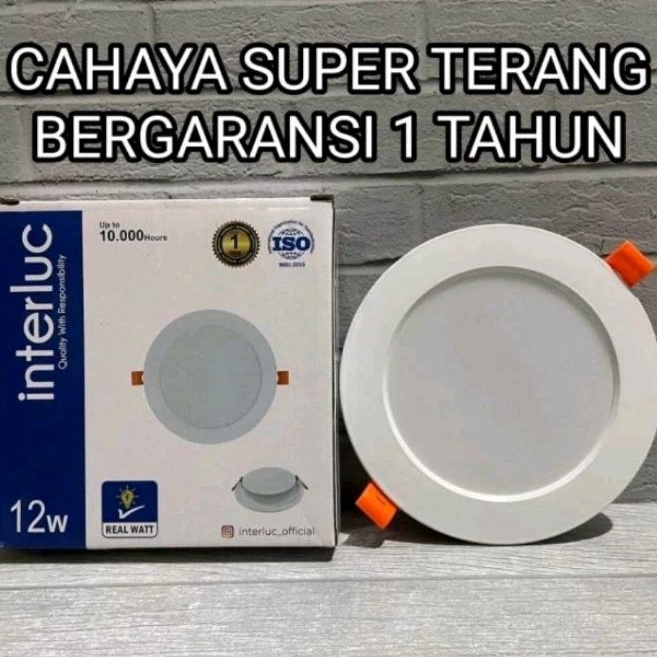 Downlight Led panel interluc 12W 12 Watt IB Bulat