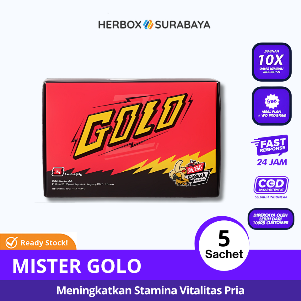 Mister Golo isi 1 Sachet Minuman Herbal Serbuk Rasa Jelly Madu Dengan Korean Ginseng Mr Golo
