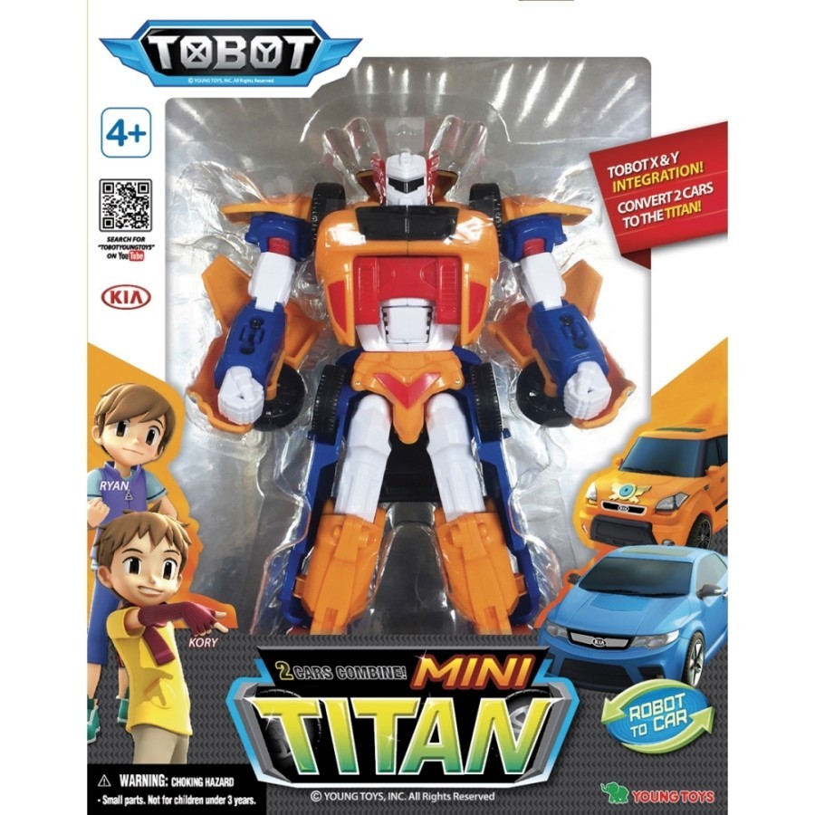 TOBOT MINI TITAN ORIGINAL YOUNG TOYS - 2 MINI CARS COMBINE TRANSFORMING ROBOT