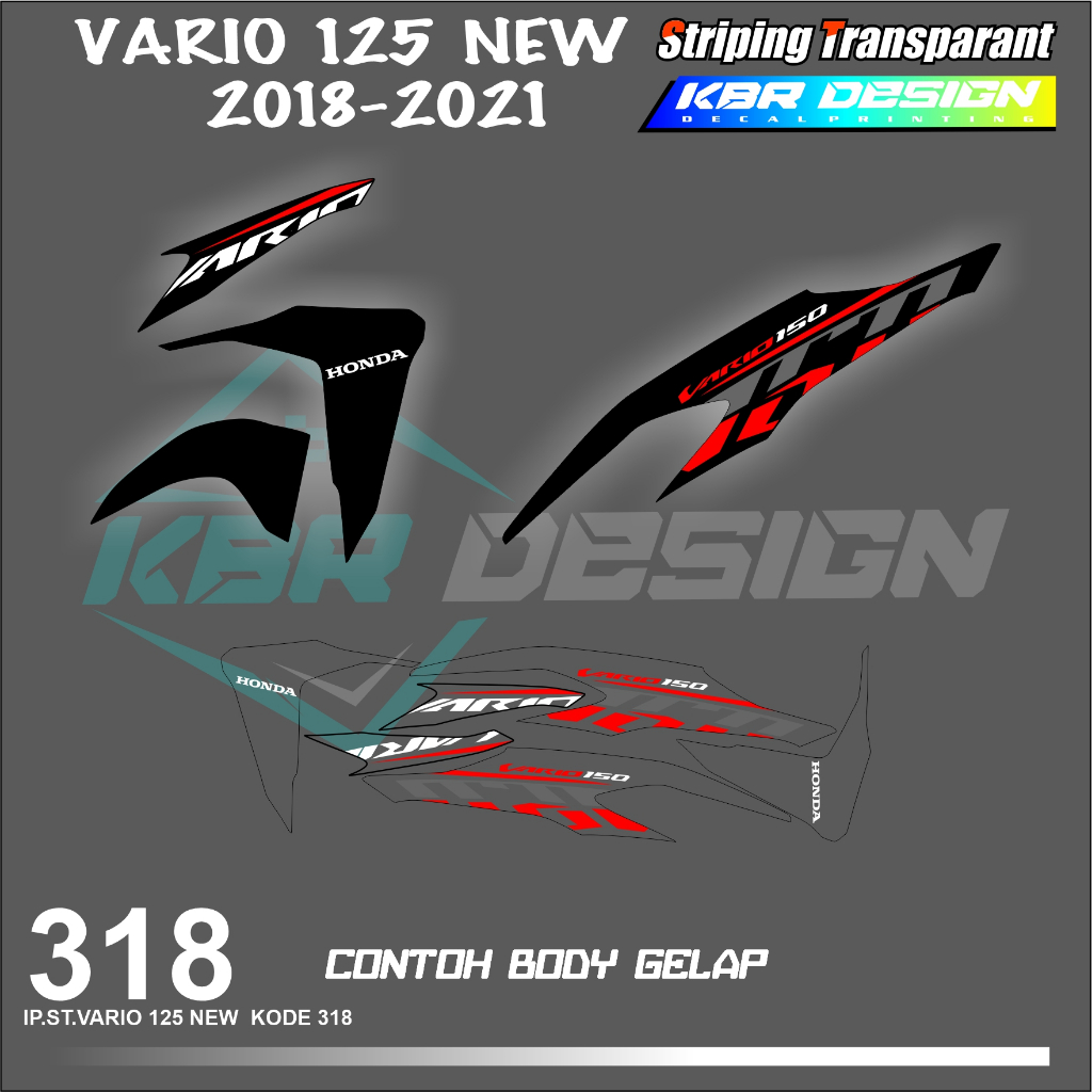 VARIO 125 NEW 2018-2021 (COD) STIKER STRIPING MOTOR HONDA VARIO 125 NEW  HOLOGRAM DAN TRANSPARAN