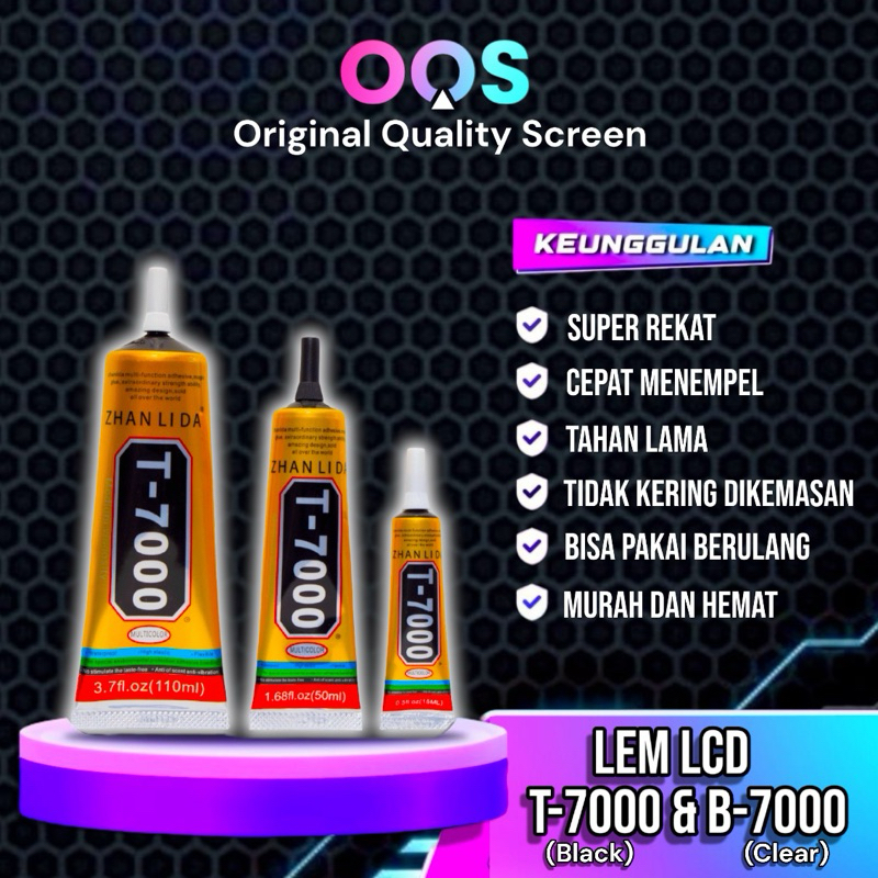 LEM LCD ZHANLIDA T-7000 (BLACK) / B-7000 (CLEAR) / LEM T7000 HITAM B7000 BENING