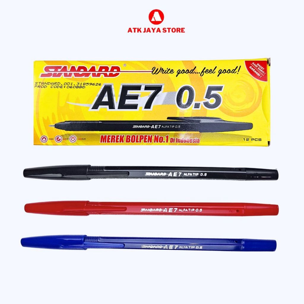 

Pulpen Standard AE7 / Bolpen non-gel standart AE7/ READY tiga pilihan warna