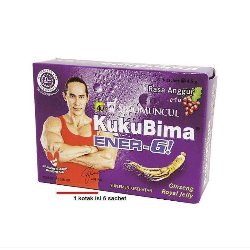 

SIDO MUNCUL kuku Bima rasa anggur 1 pak isi 6 saset