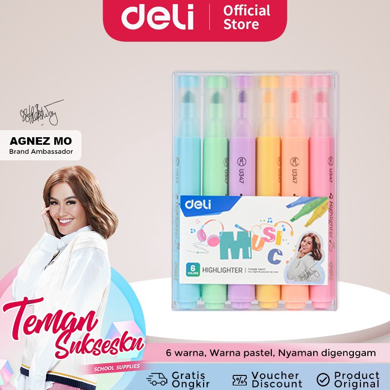 

KODE W1D Deli Highlighter Isi 6 Warna Pastel Edisi AGNEZ MO CU347