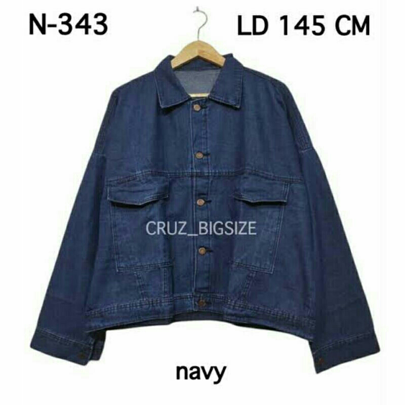 NEW PRODUCT Jaket Jeans jumbo Wanita Oversize Jumbo Alma Jaket Bigsize Ld 130