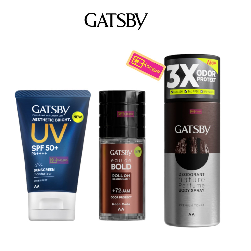 GATSBY PAKET PRIA SUNSCREEN MOISTURIZER  DEO PARFUME 3PCS