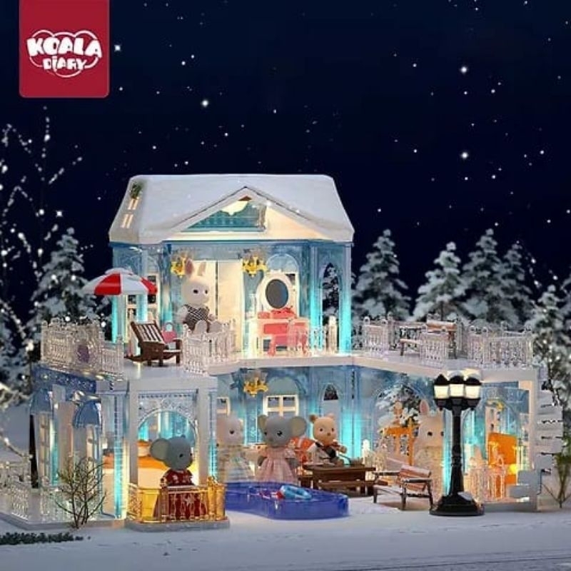 Koala Diary Crystal Villa Apartemen Mainan Boneka Anak Rumah Rumahan Doll House