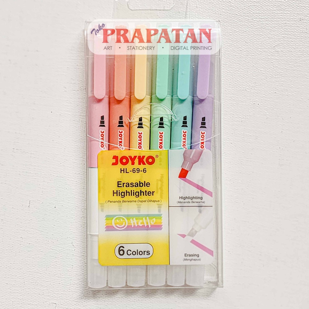 

KODE F6J Joyko HL696 Erasable Highlighter Set 6c Penanda Warna