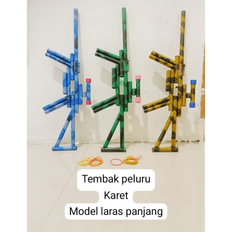 Mainan tembak PVC Peluru Karet /Pistol Mainan Anak Model Laras Panjang