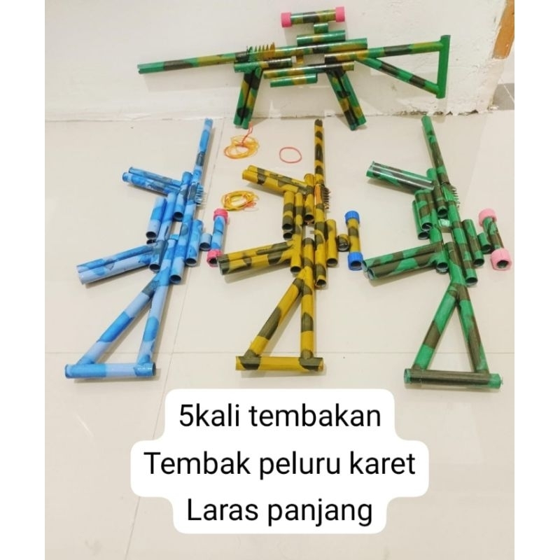 Mainan tembak PVC Peluru Karet /Pistol Mainan Anak Model Laras Panjang
