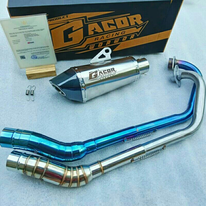 KNALPOT RACING GACOR KUALITAS SUARA NGEBAS MODEL AKRA BUAT MOTOR 150Cc MX135 OLD MX135 NEW SONiC 150