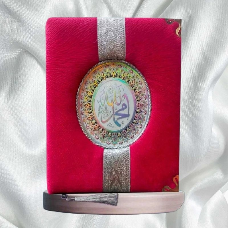 Cetak Yasin Tahlil Foto Dan Majmu Syarif + Hard Cover Lapis Spon / Busa, Bahan Kain Suede Bulu Halus