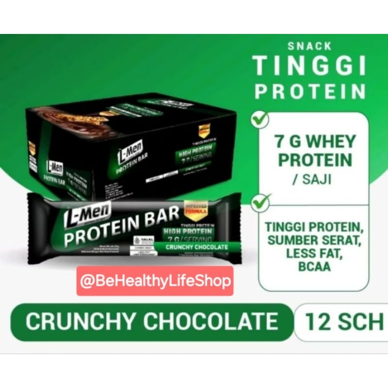 

Lmen protein bar crunch chocolate / Strawberry isi 12 sachet - camilan rendah lemak tinggi protein