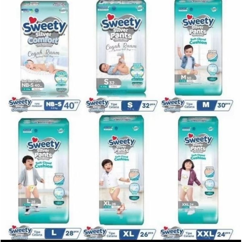 PAMPERS SWEETY SILVER PANTS