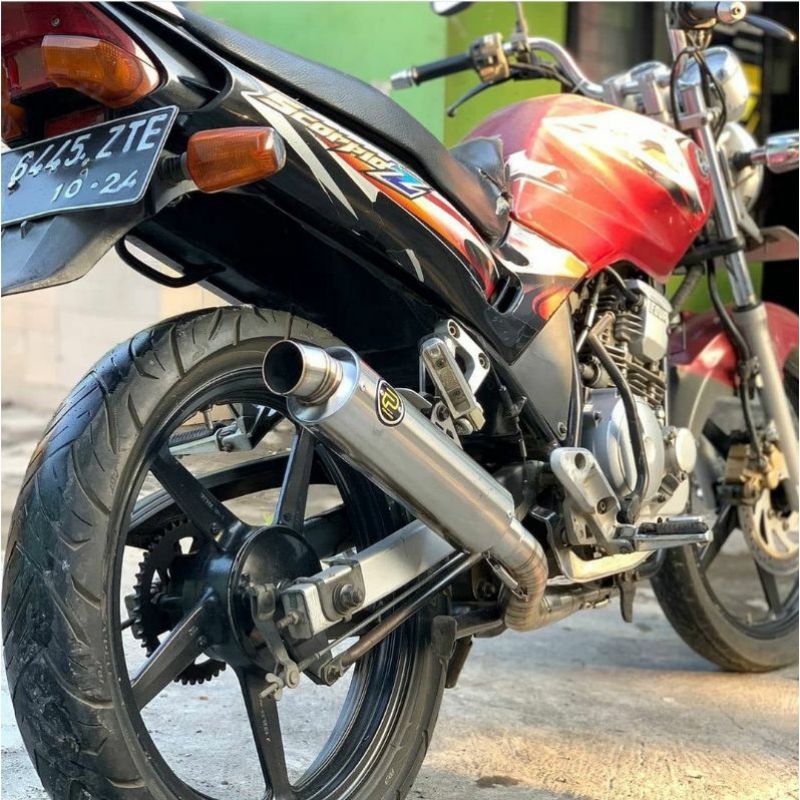 knalpot scorpio pekajaman panjang 30cm bulat lass inlet 50mm
