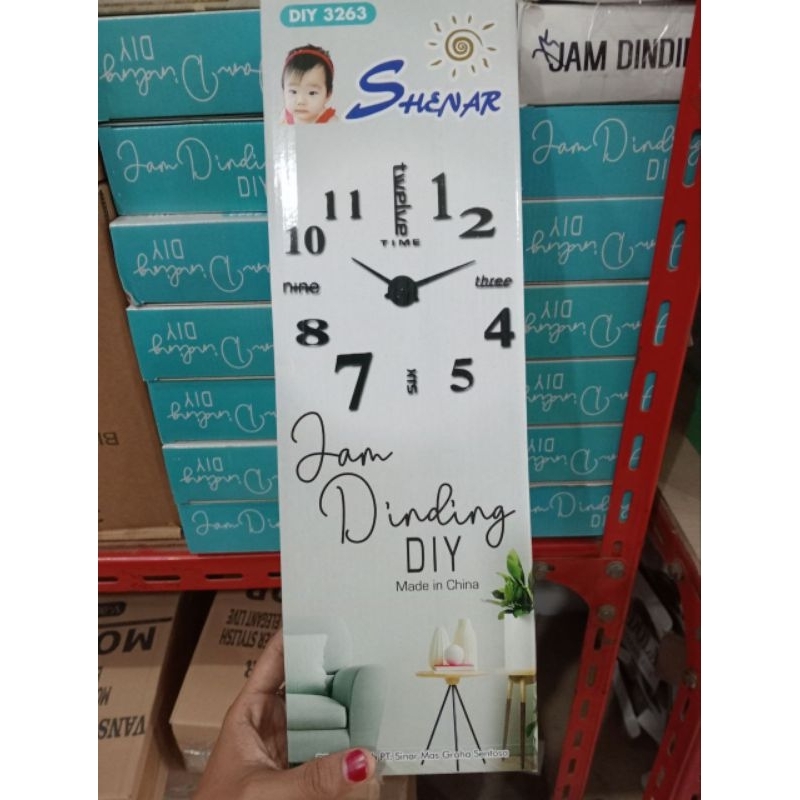 SHENAR JAM DINDING JUMBO DIY 3D TEMPEL TEMBOK JAM DINDING BESAR DIY