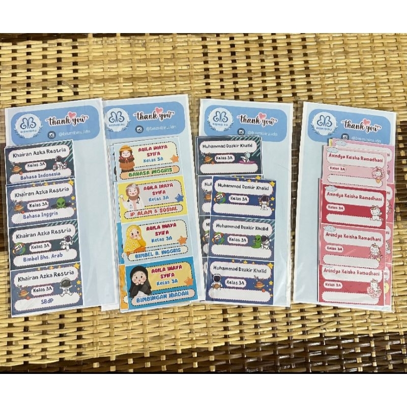 

stiker label nama buku