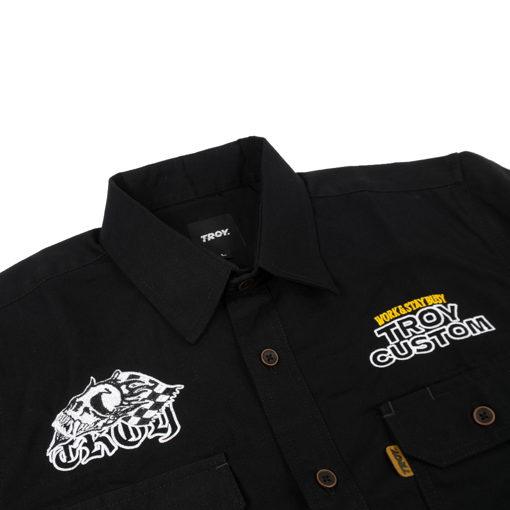 Troy Company Workshirt Workwear Engineers Black Finish - Kemeja Kerja Work Shirt Hitam WSD 2649