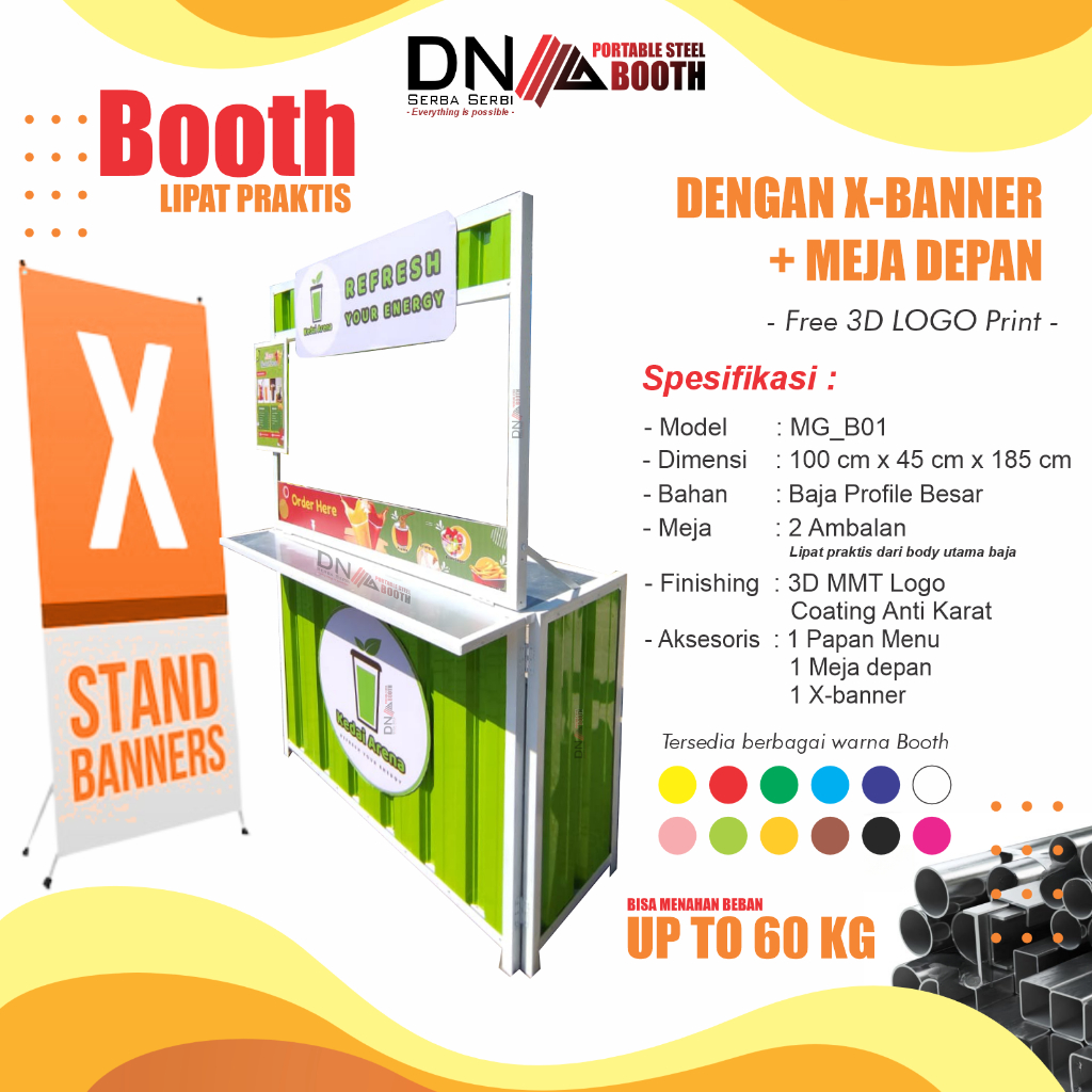 MG l BOOTH PORTABLE STANDARD SIMPEL SET [MURAH][SEMI KONTAINER][KEKINIAN][SIMPEL][MUDAH][GEROBAK]