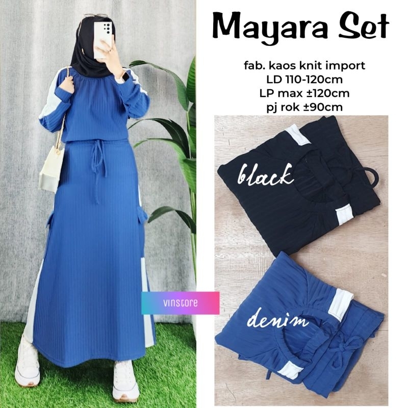 {Realpict} Salura set kaos wanita setelan rok wanita muslim kekinian one set kaos salur terbaru