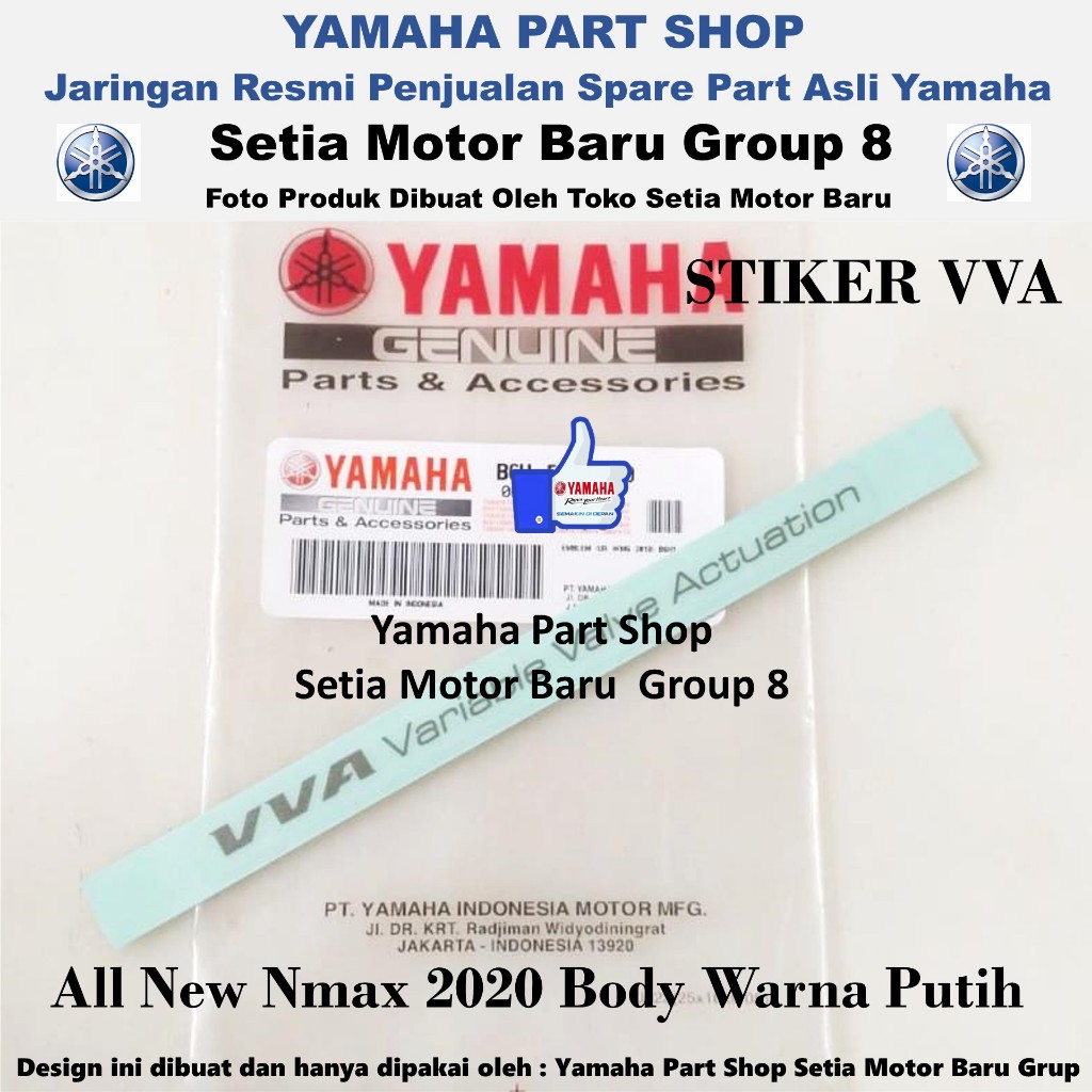 Stiker VVA Body Warna Putih All New Nmax N Max ABS NON ABS 2020 Asli Yamaha