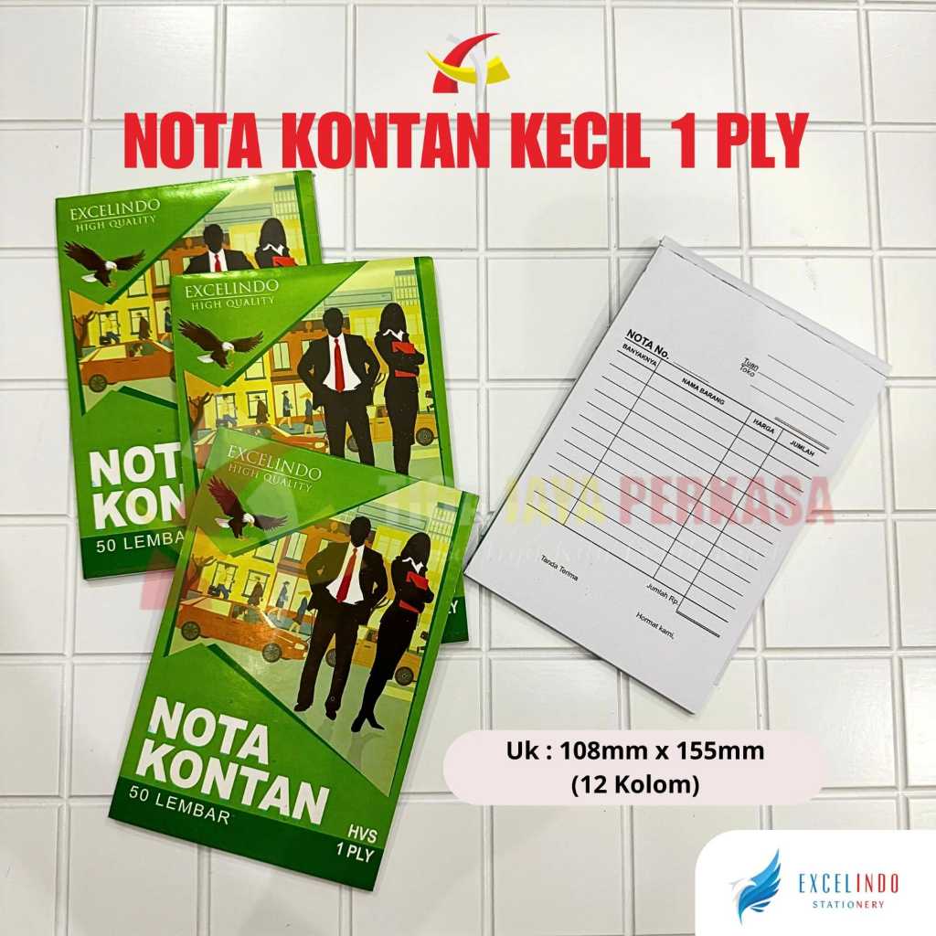 

Buku Nota Kontan 1 ply HVS UKURAN KECIL (108mm x 155mm) Excelindo