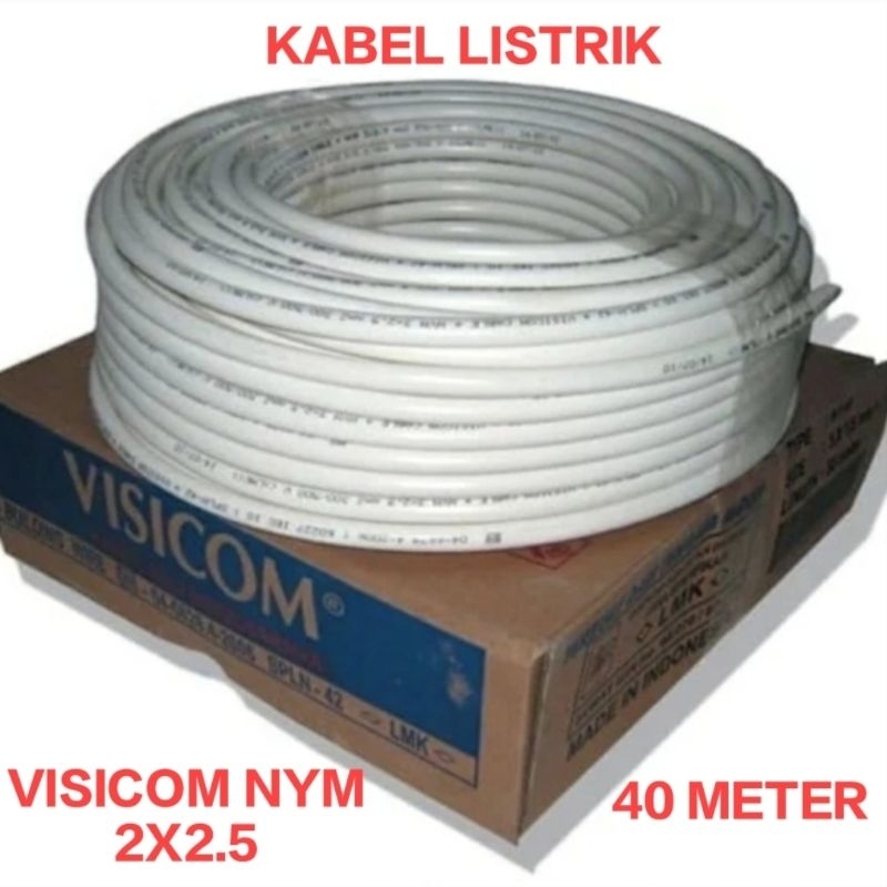 KABEL LISTRIK NYM VISICOM 2X2.5mm 40Meter KABEL VISICOM TEMBAGA ASLI SNI