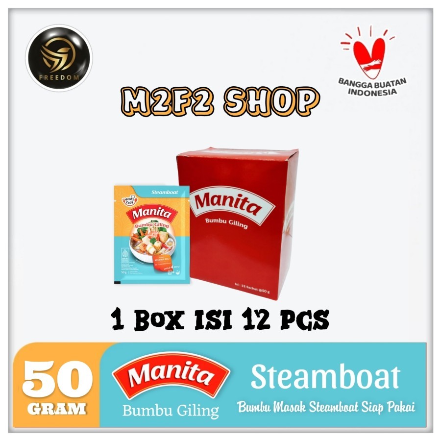 

Manita Bumbu Masak Giling Instan Rempah Asli Steamboat Sachet - 50 gr (Kemasan 12 Pcs)