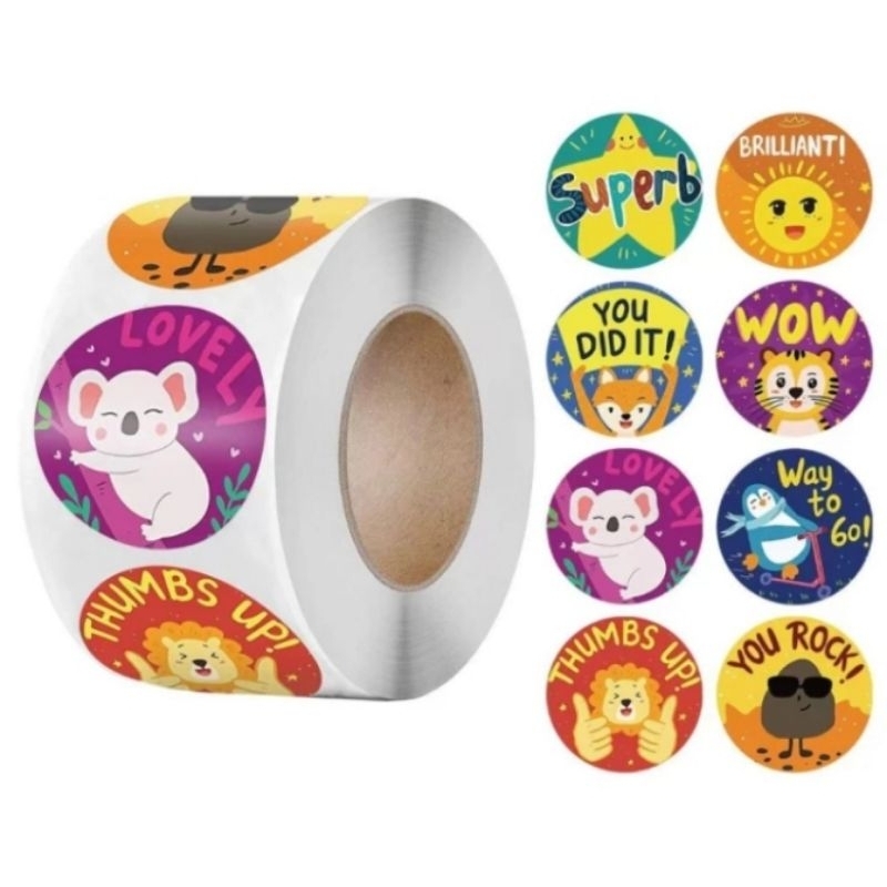 

Sticker Roll Reward Anak Isi 500 PC Label Ulang Tahun Baby Animal Tempel