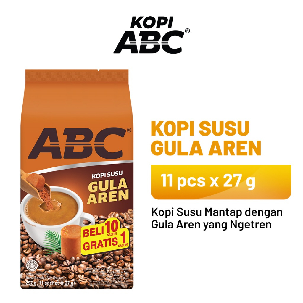 

ABC Kopi Susu Gula Aren 1 Pack (11 x 27 gr) ABC Kopi Isi 11 Sachet