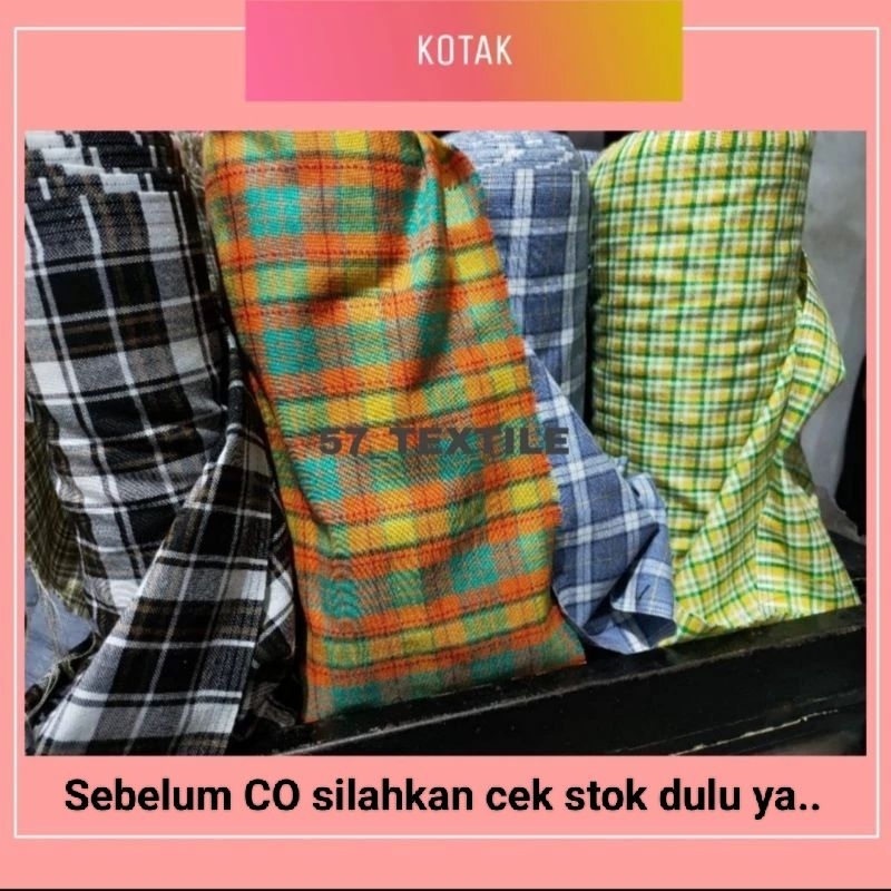 Seragam Kotak / Kotak Seragam Sekolah / Kotak Katun Yarndet / Bahan Kotak
