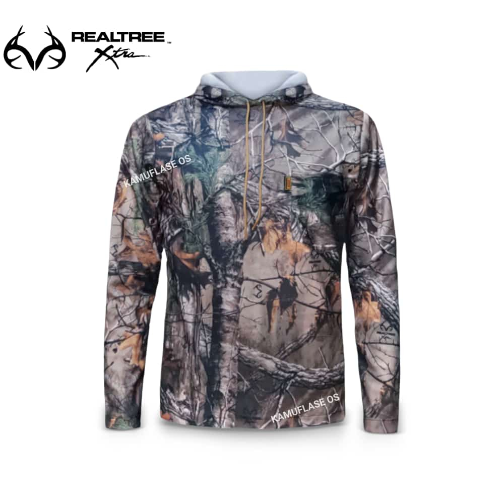 Kaos camo Realtree Xtra Bahan import hoodie camouflage hunting baju Kamuflase -Realtree
