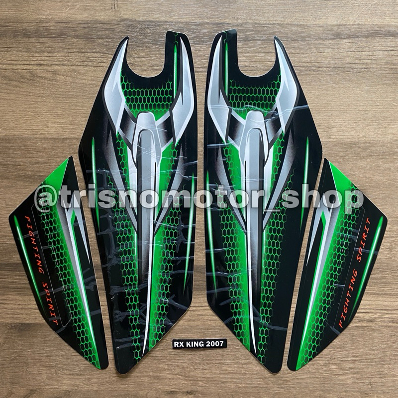 Stiker Striping Les Lis Polet Motor Rx King Tahun 2007 2008 Peredam Warna Hijau All Warna
