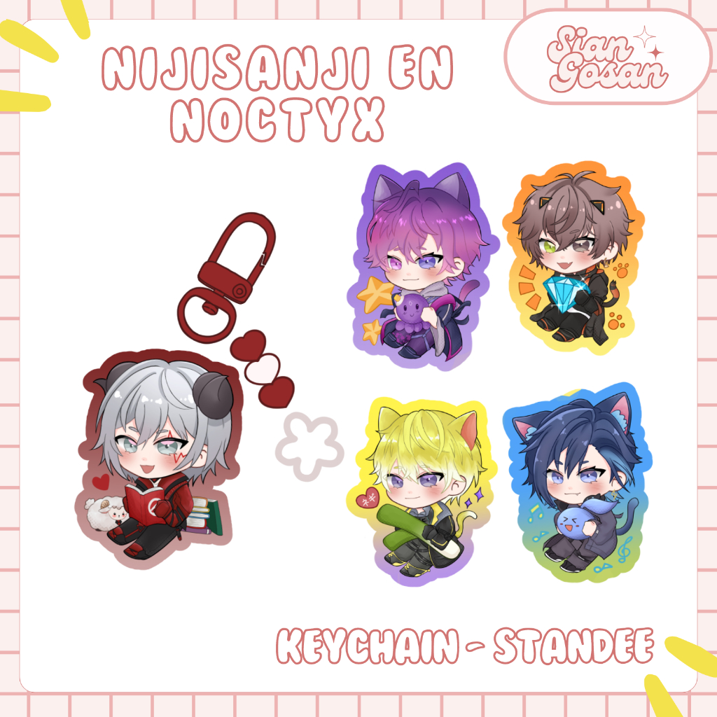NOCTYX Nijisanji EN Keychain Vtuber Fanmerch