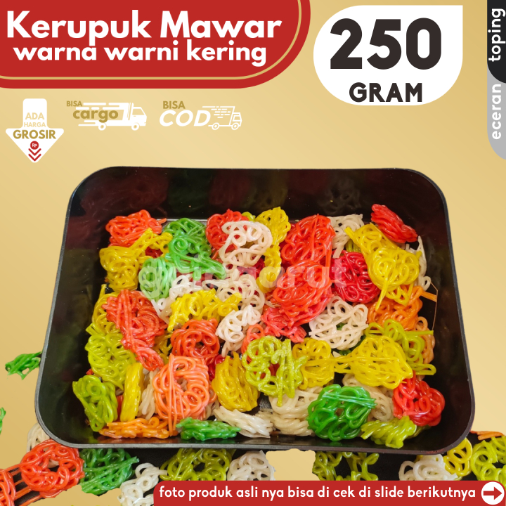 

Kerupuk Mawar isi 250g Bahan Seblak by GG (Bisa COD/Grosir/Kargo)