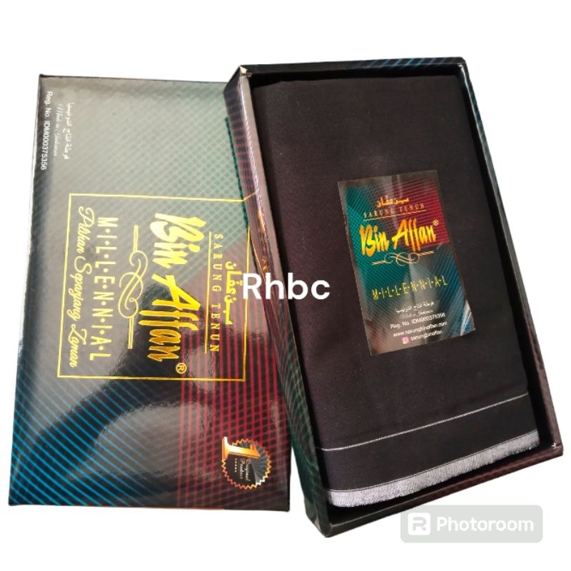 Sarung BIN AFFAN Polos Hitam Murah Harga Grosir