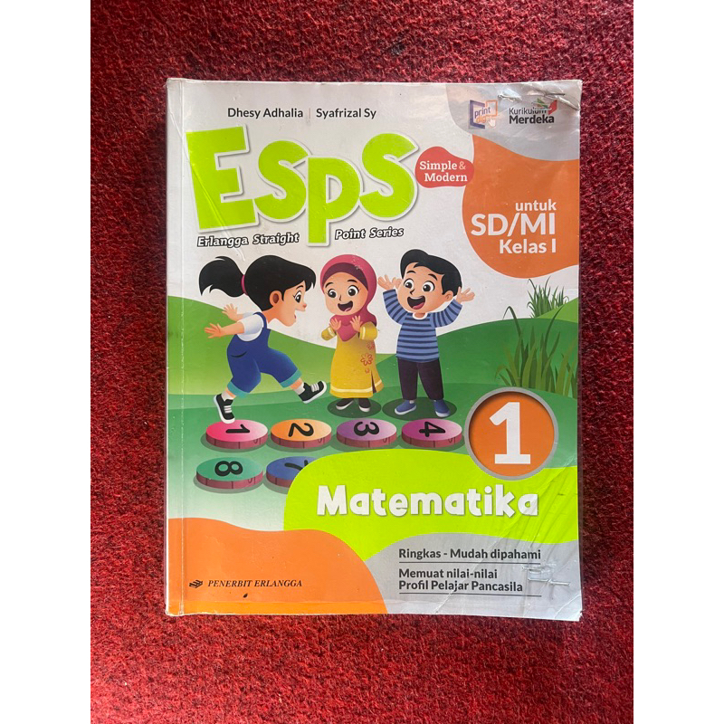 Buku Cetak ESPS Matematika SD kelas 1 Erlangga